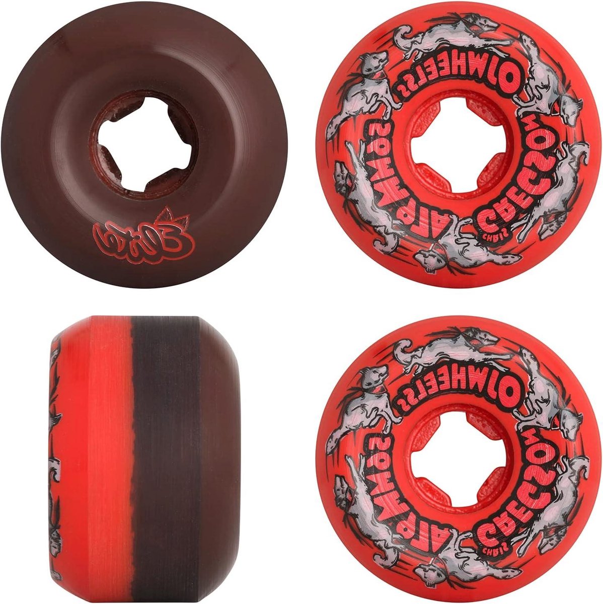skateboard wielen pro wielen straat skaten elite urethaan 56 mm rood zwart
