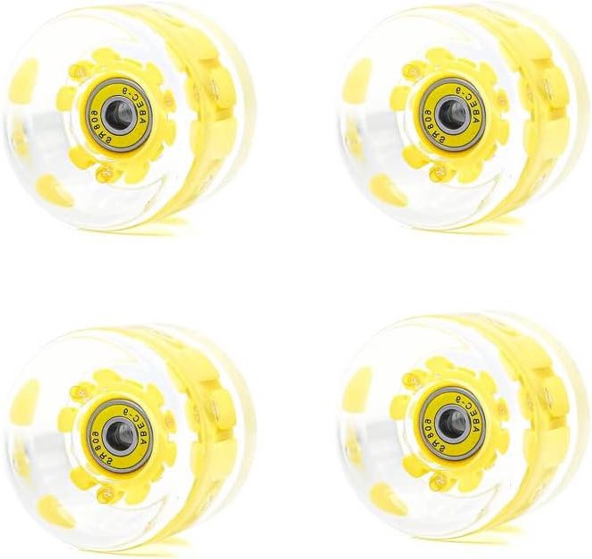 Skateboard Wielen - Roller Skate Wielen - Comfortabel Cruisen - Met Licht en Lagers - 65mm 78A - Geel Skateonderdeel kopen online