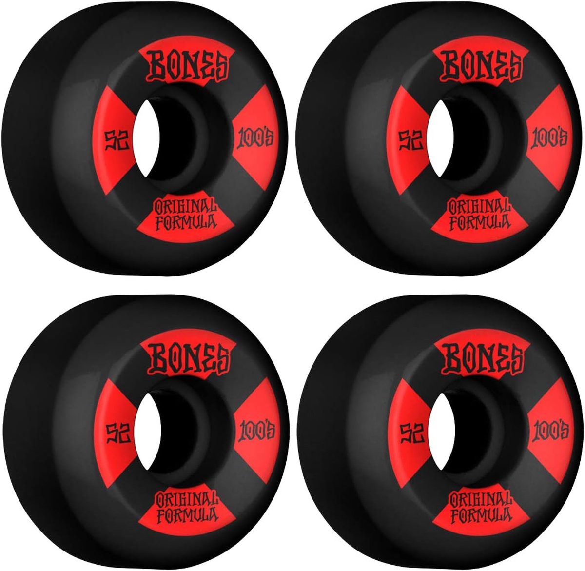 Skateboard Wielen - Set 4 - Straat Skaten - Duurzaam Materiaal - 52mm - Zwart Skateonderdeel kopen online