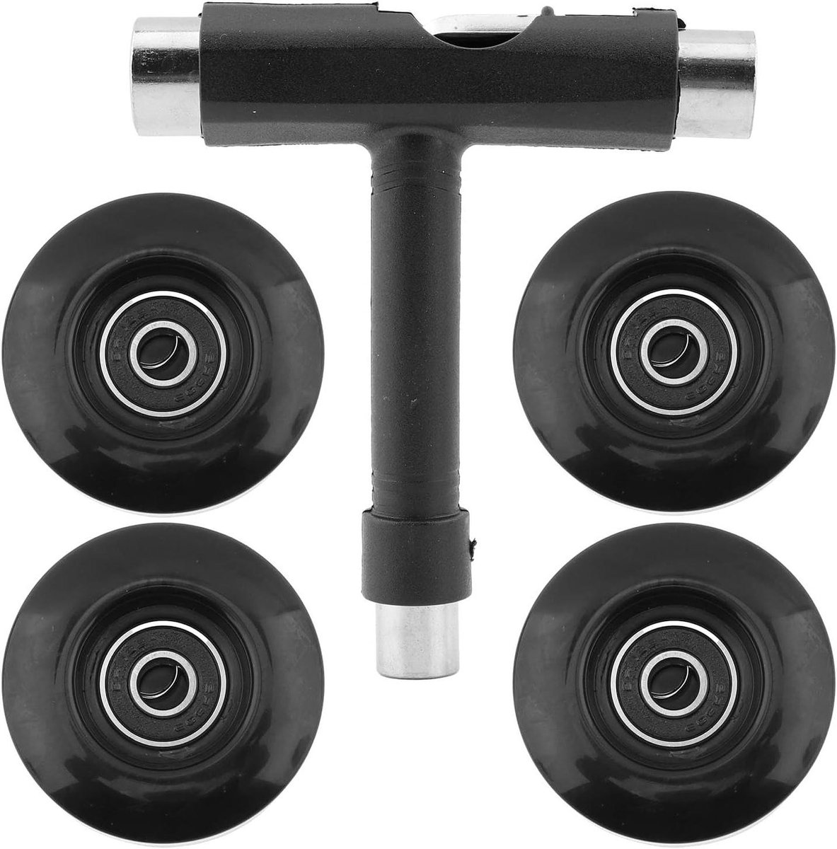 skateboard wielen set longboard cruiser wielen straat tricks met stalen lagers 55mm diameter zwart