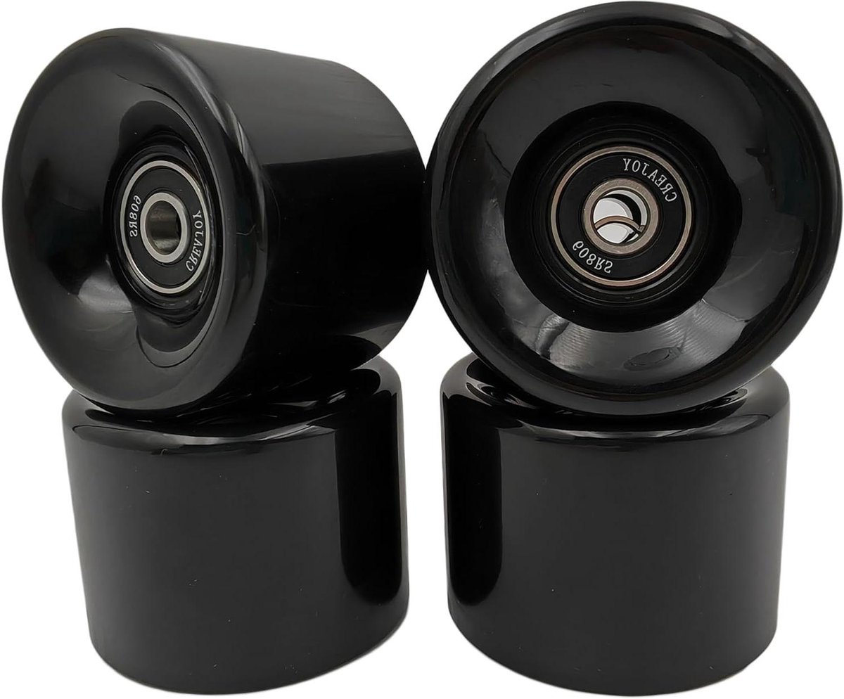 Skateboard wielen - Set van 4 - Skateboarden - Met lagers - 60mm 92a - Zwart Skateonderdeel kopen online