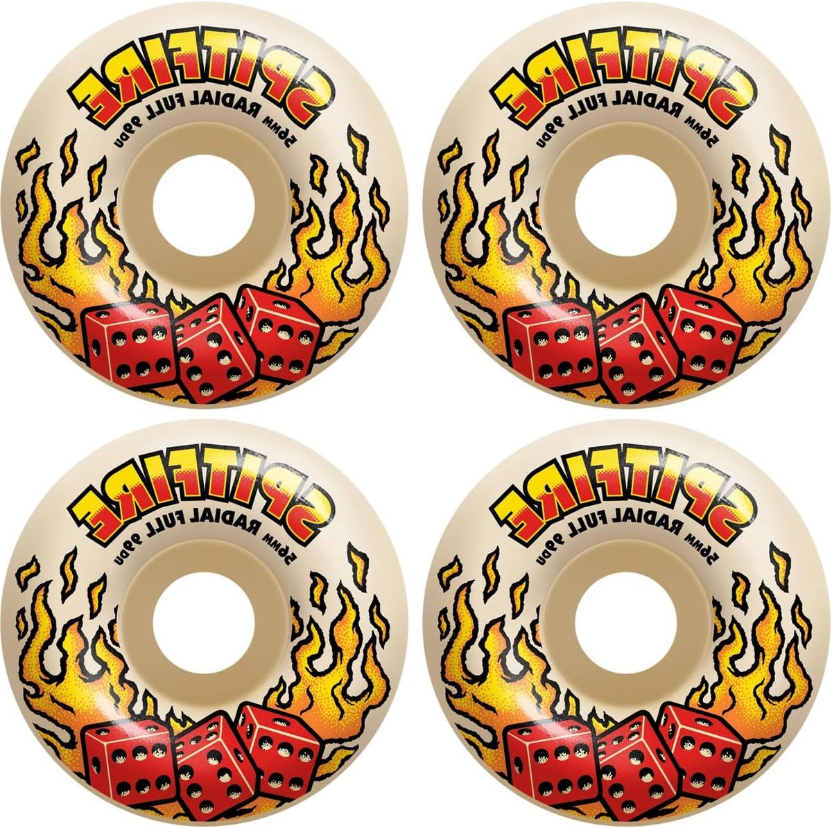 skateboard wielen set van vier skateboarden hoge rebound compound 56mm 99a natuurlijk