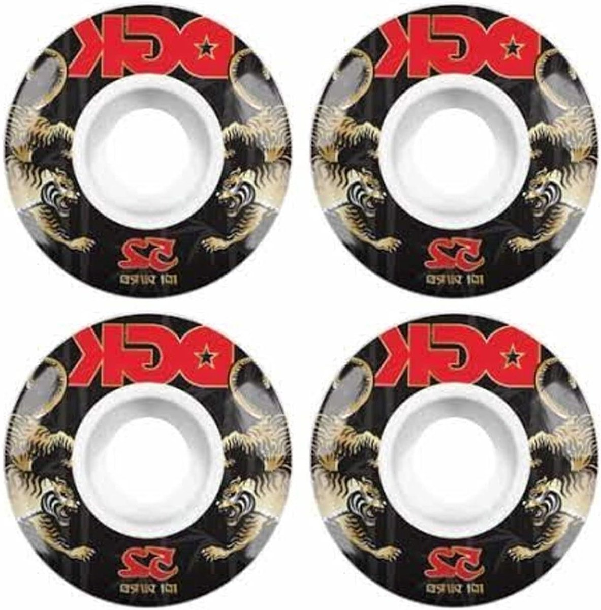 Skateboard Wielen - Set Wielen - Buiten Skate - Standaard Maat - 52 mm - Zwart Skateonderdeel kopen online