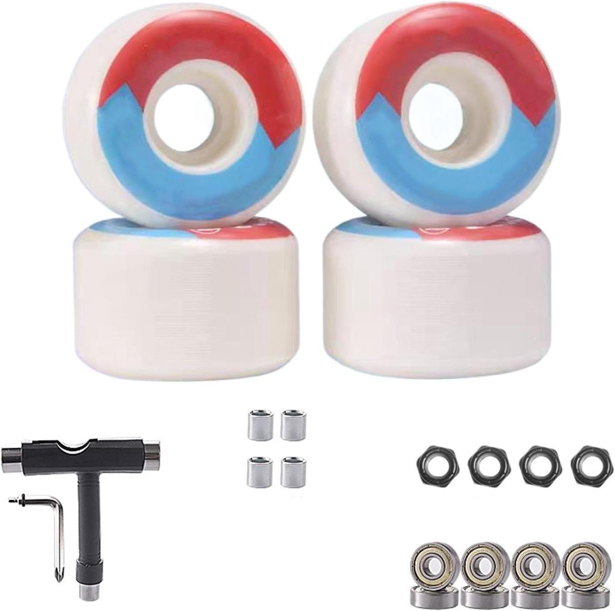 skateboard wielen skate wielen trucs uitvoeren abec 9 lagers 52mm 54mm zwart