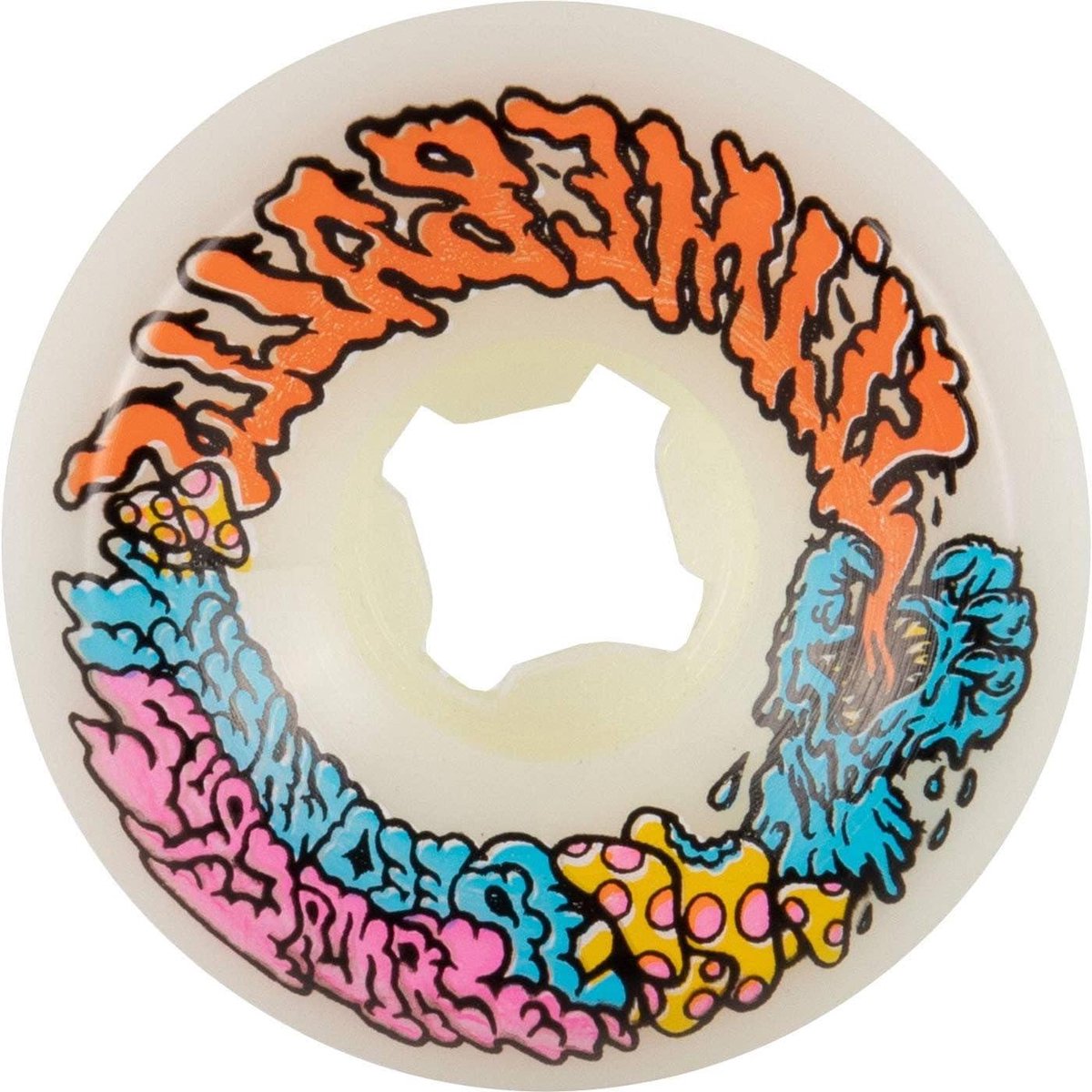 skateboard wielen vomit mini set street cruising asymmetrische vorm 56mm wit