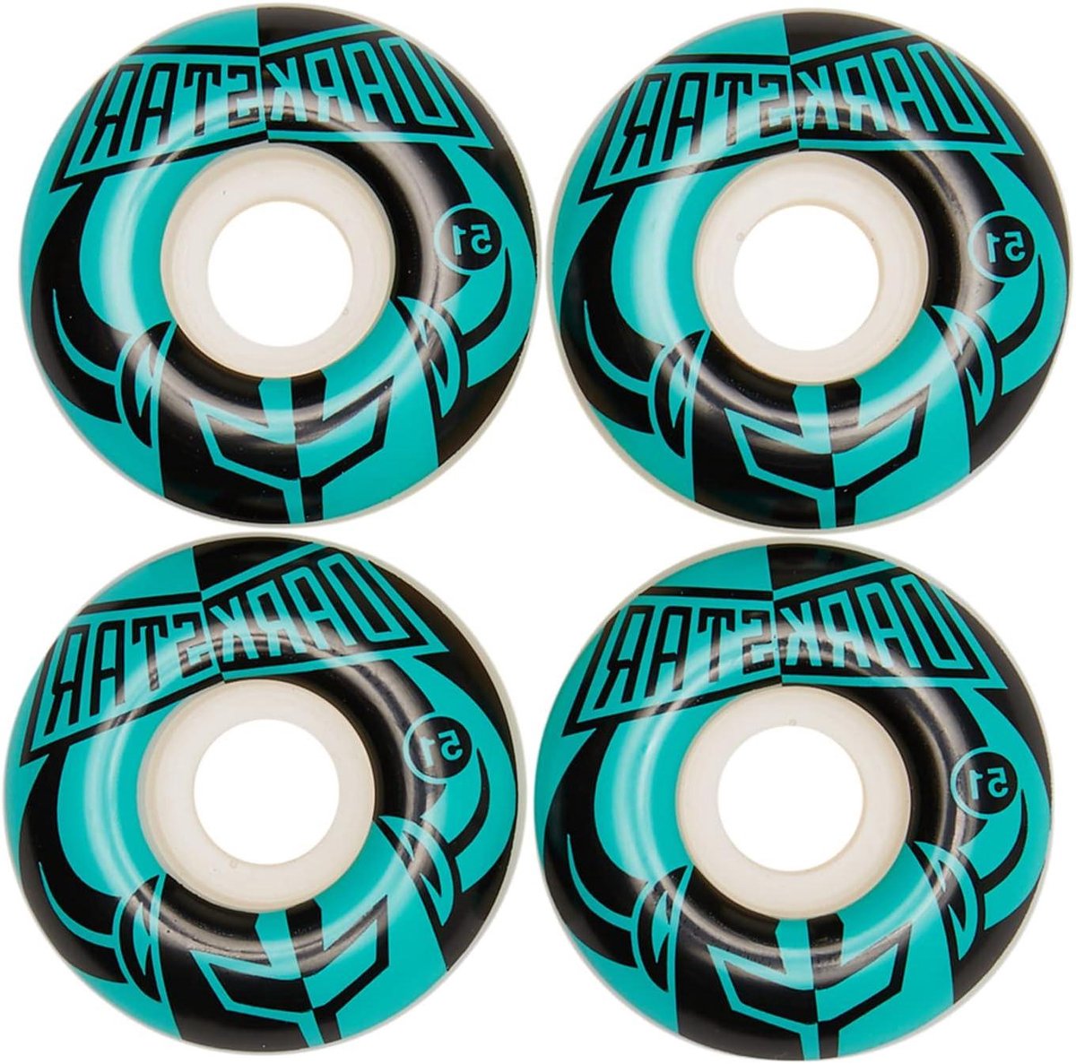 skateboard wielen wielenset straat skaten klassieke vorm 51 mm zwart aqua