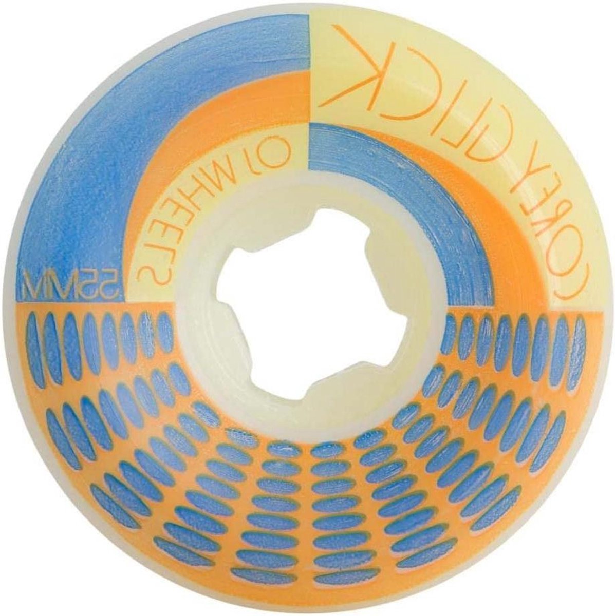 skateboard wielen wielset skateboard skateboarden hardline vorm 55mm 99a oranje blauw