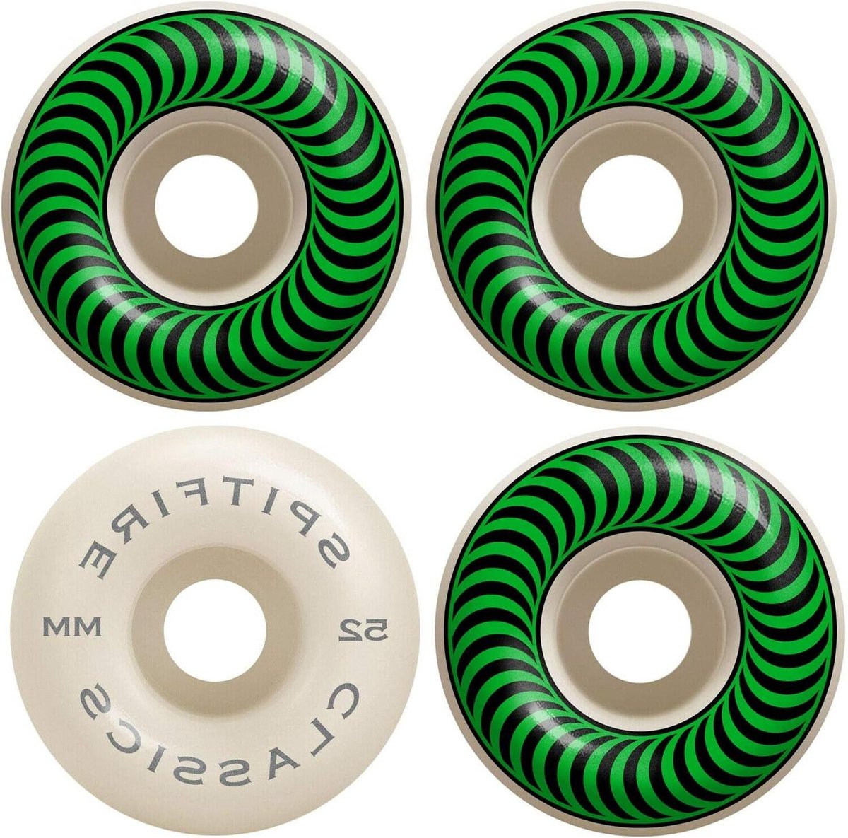 skateboard wielen wielset skaten klassiek model 52 mm wit