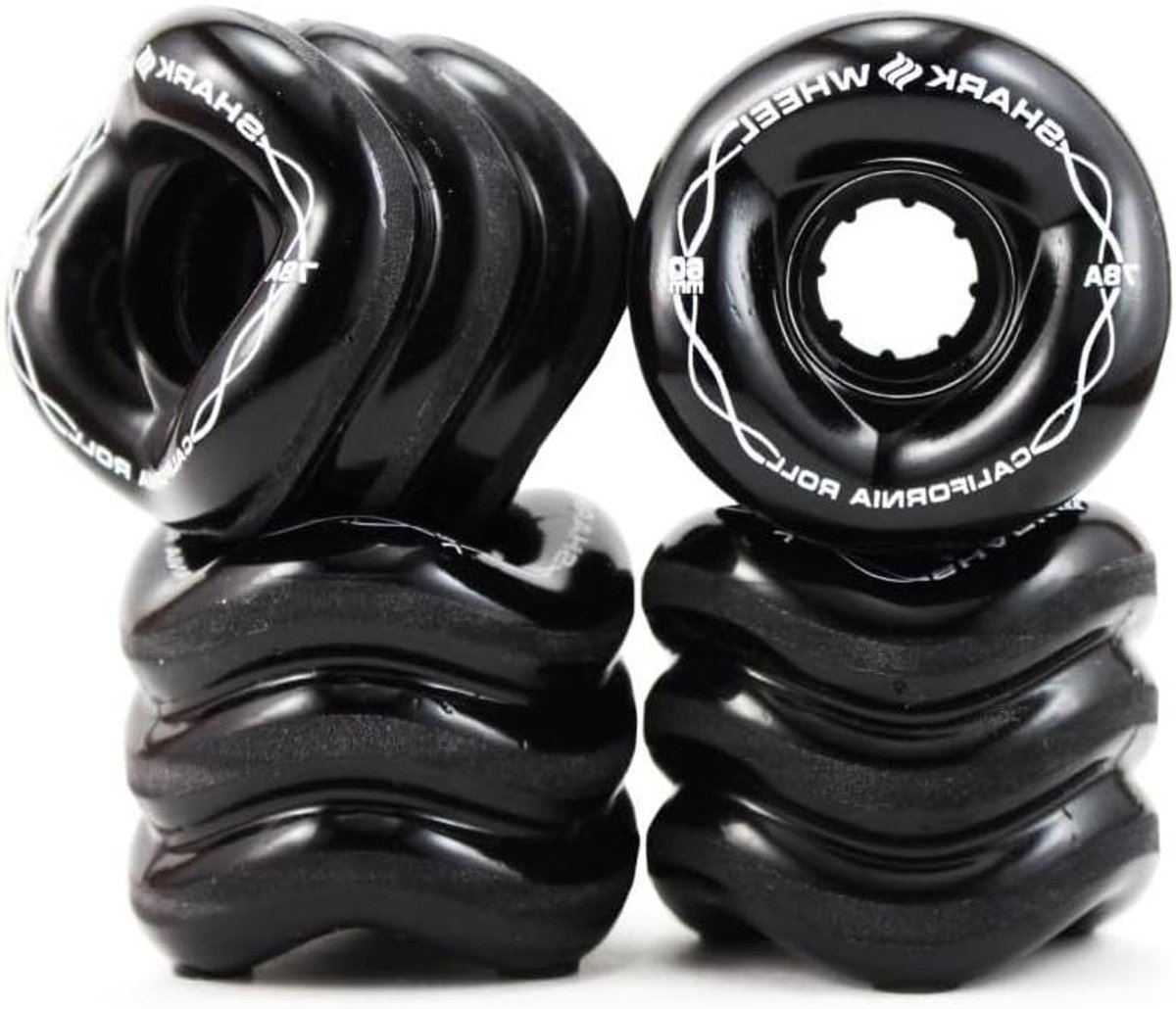 skateboardwielen california roll stad cruisen uniek golfdesign 60 mm zwart