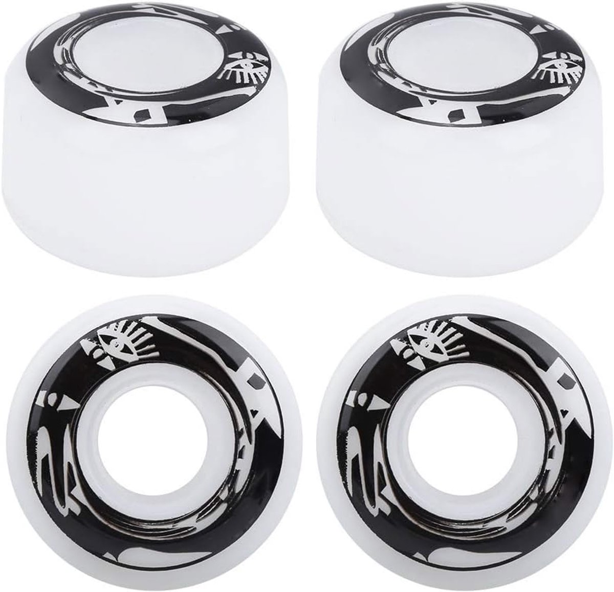 skateboardwielen fish board wielen skateboarden hoge elasticiteit pu 4 stuks wit met patroon