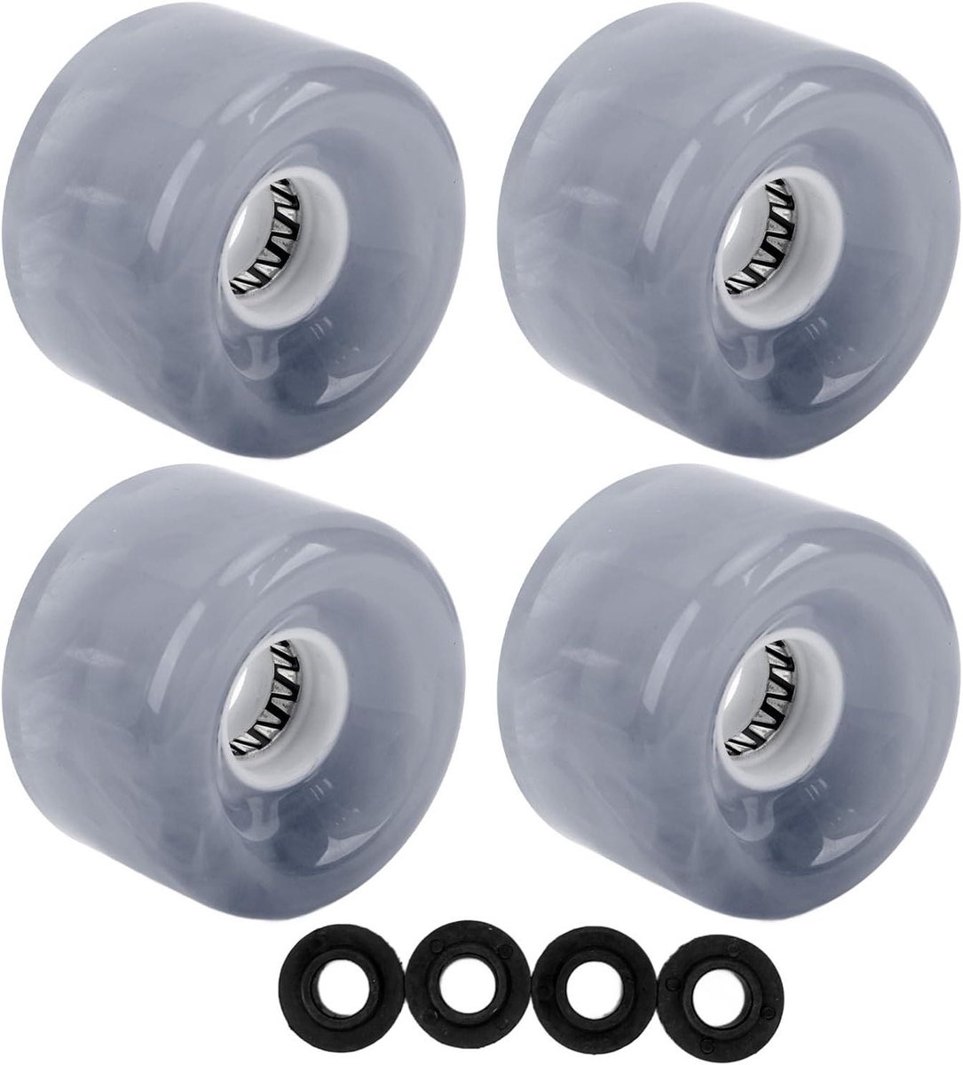 Skateboardwielen Set - Cruiser Wielen - Soepel Rijden - 78A PU Materiaal - 4 stuks 52mm - Grijs Skateonderdeel kopen online