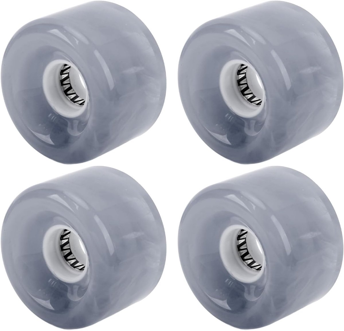 skateboardwielen set longboard wielen cruisen en skaten hoge rebound pu 52mm x 32mm transparant grijs