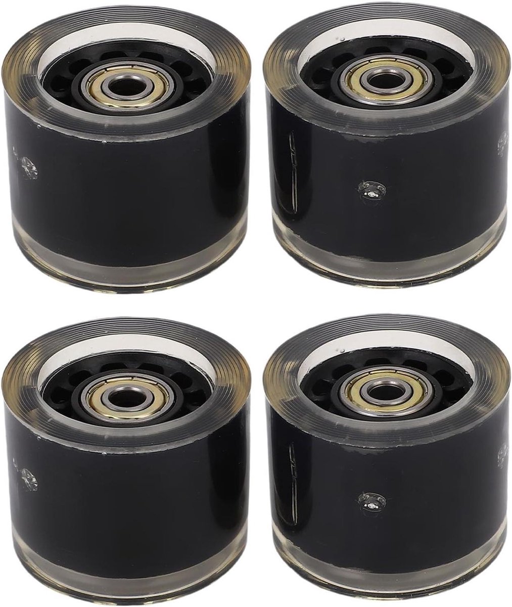 skateboardwielen set longboard wielen straat cruisen glow effect 55x45mm 4 stuks zwart