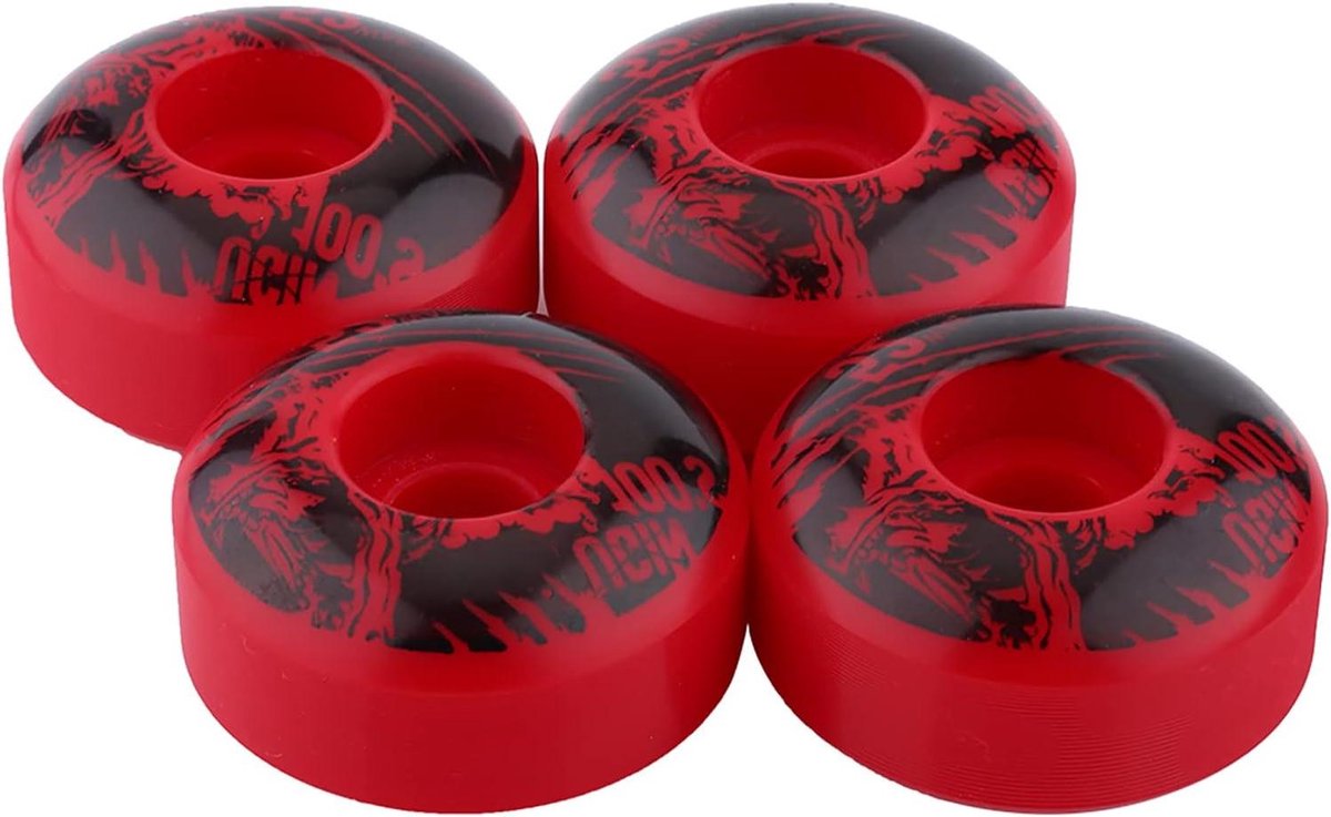 Skateboardwielen Set - PU Wielen - Straat Skaten - Zeer Veerkrachtig PU - 4 Stuks - Rood Skateonderdeel kopen online