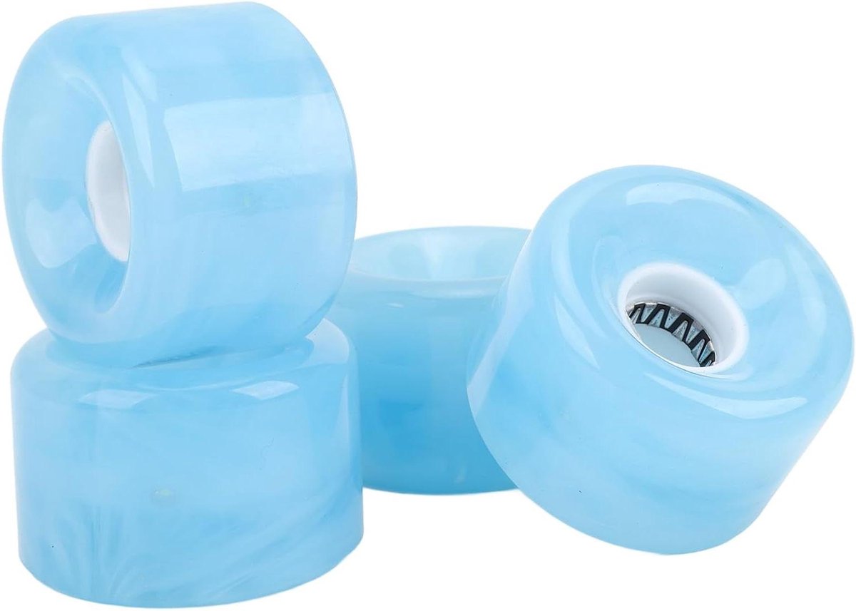 Skateboardwielen Set - Roller Wielen - Cruisen Longboard - Hoge Rebound PU - 4 Stuks 52mm - Doorschijnend Blauw Skateonderdeel kopen online