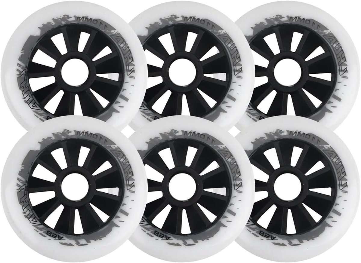 Skeelerwielen - Rolschaatswielen - Snel Skaten - Duurzaam PU Materiaal - 6 Pack 100mm - Wit Skateonderdeel kopen online