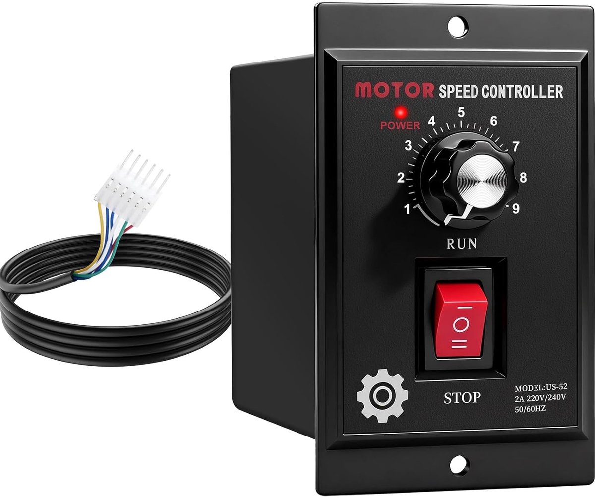 Snelheidsregelaar Motor - Toerentalregelaar Wisselstroom - Motoren Aansturen - Traploze Snelheidsinstelling - 500 W - Zwart Loopmotor kopen online