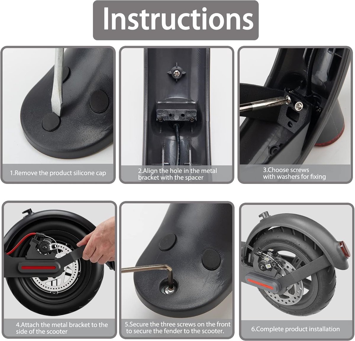 snelshoppen elektrische scooter achter mudguard vervangingsset verbeterde versie met lege nummerplaat voor xiaomi m365 1s pro pro 2