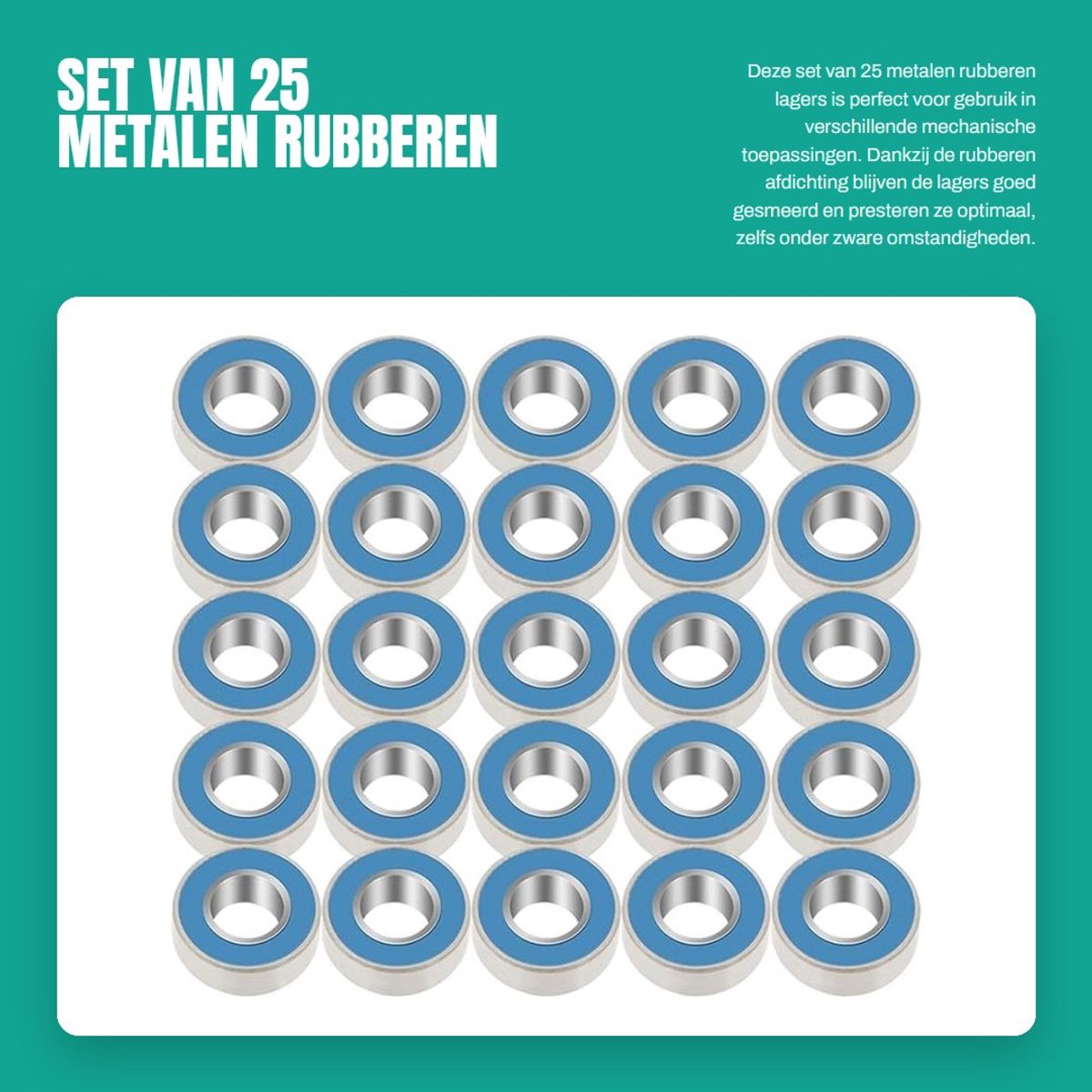 solidchoice lagers 25 stuks set mr115 2rs metalen rubberen lagers 5x11x4mm dubbele rubber smeermiddel besparend goede prestaties onder zware omstandigheden kogellager