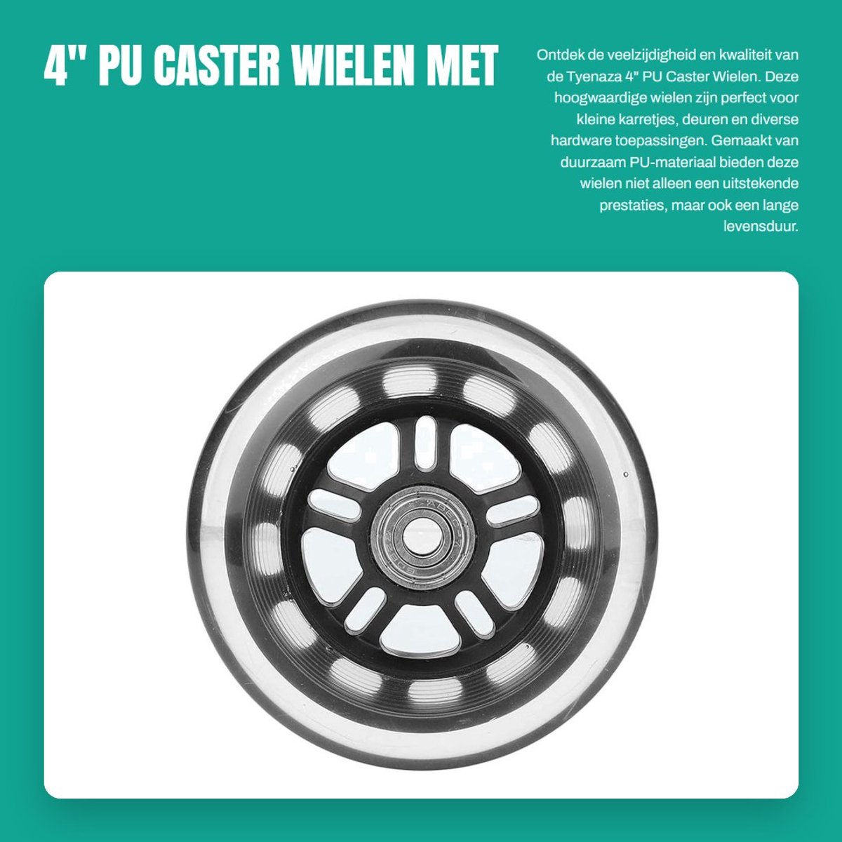solidchoice zwenkwielen set van 4 pu wielen hoogwaardige materialen hoge temperatuur weerstand geluidsarm draagvermogen 8mm trolleywielen
