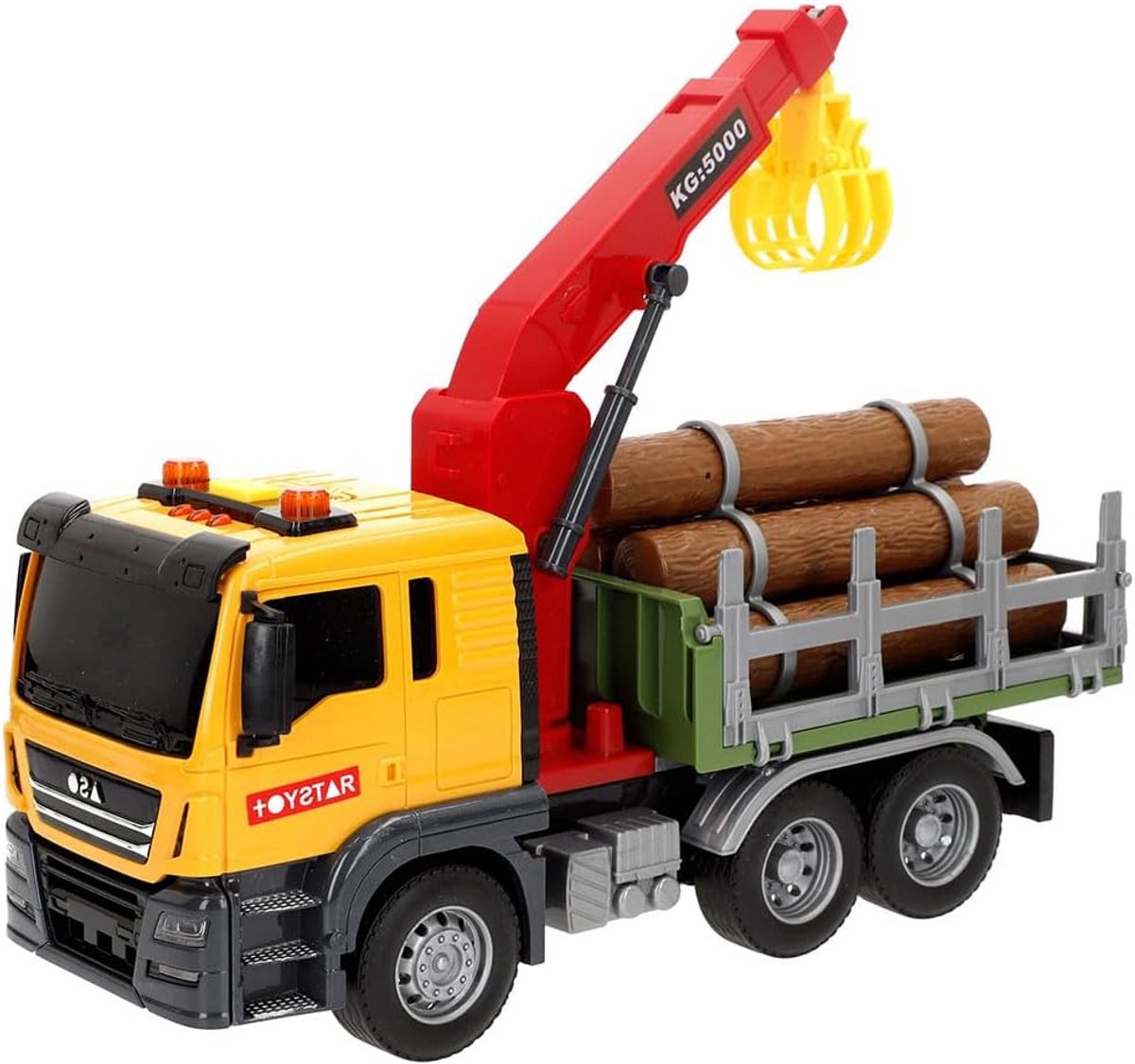 Speed&go 39064 Houten Kraanwagen Speelgoed Met Wrijving En Licht En Geluid 1:14 Rood Kinderen Speelgoedkruiwagen kopen online