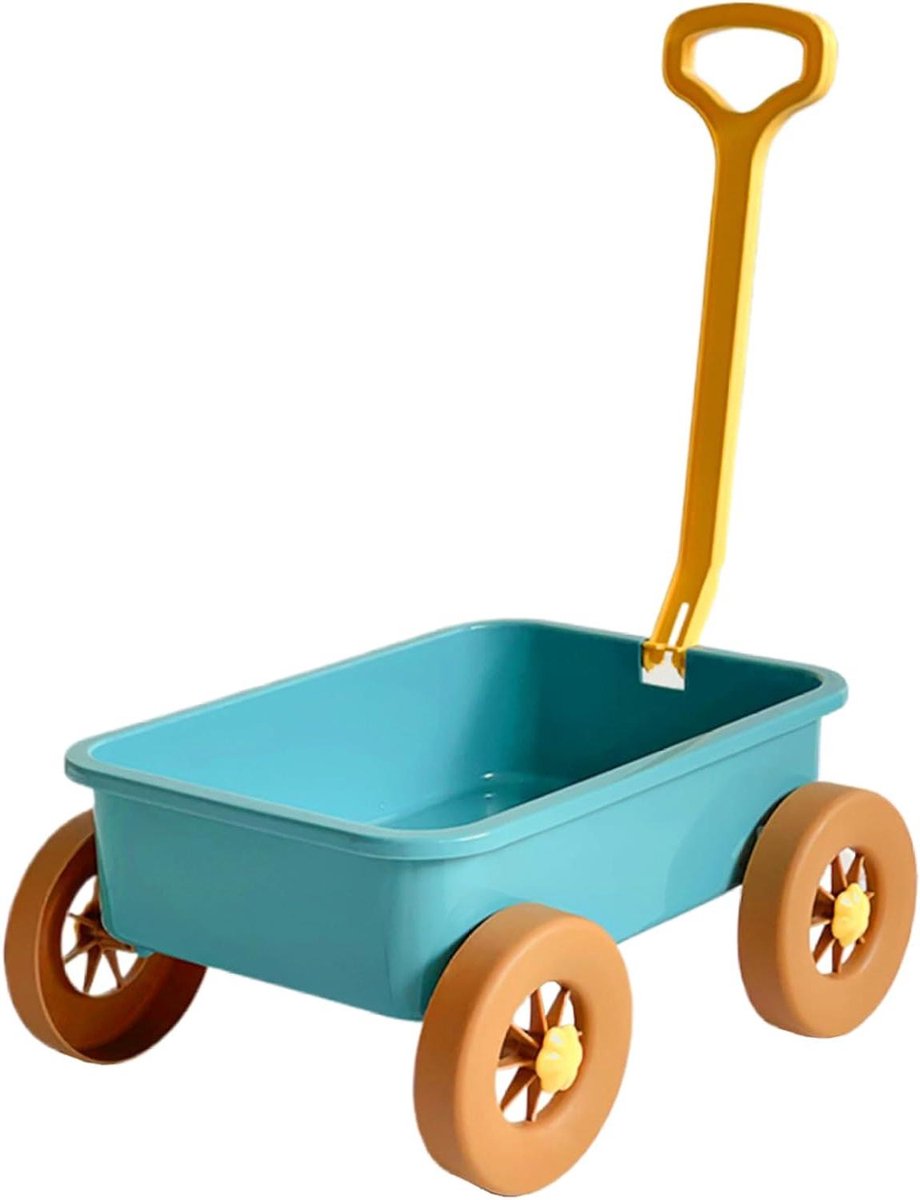 speelgoedwagen kunststof strandkar kinderen zand en water bpa vrij materiaal 38 x 28 x 18 cm groen