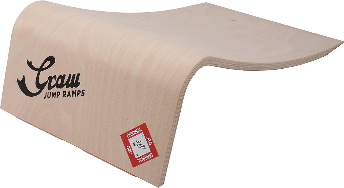 springhelling jump ramp skateboarden oefenen zonder assemblage 76 x 40 x 20 cm houtkleur