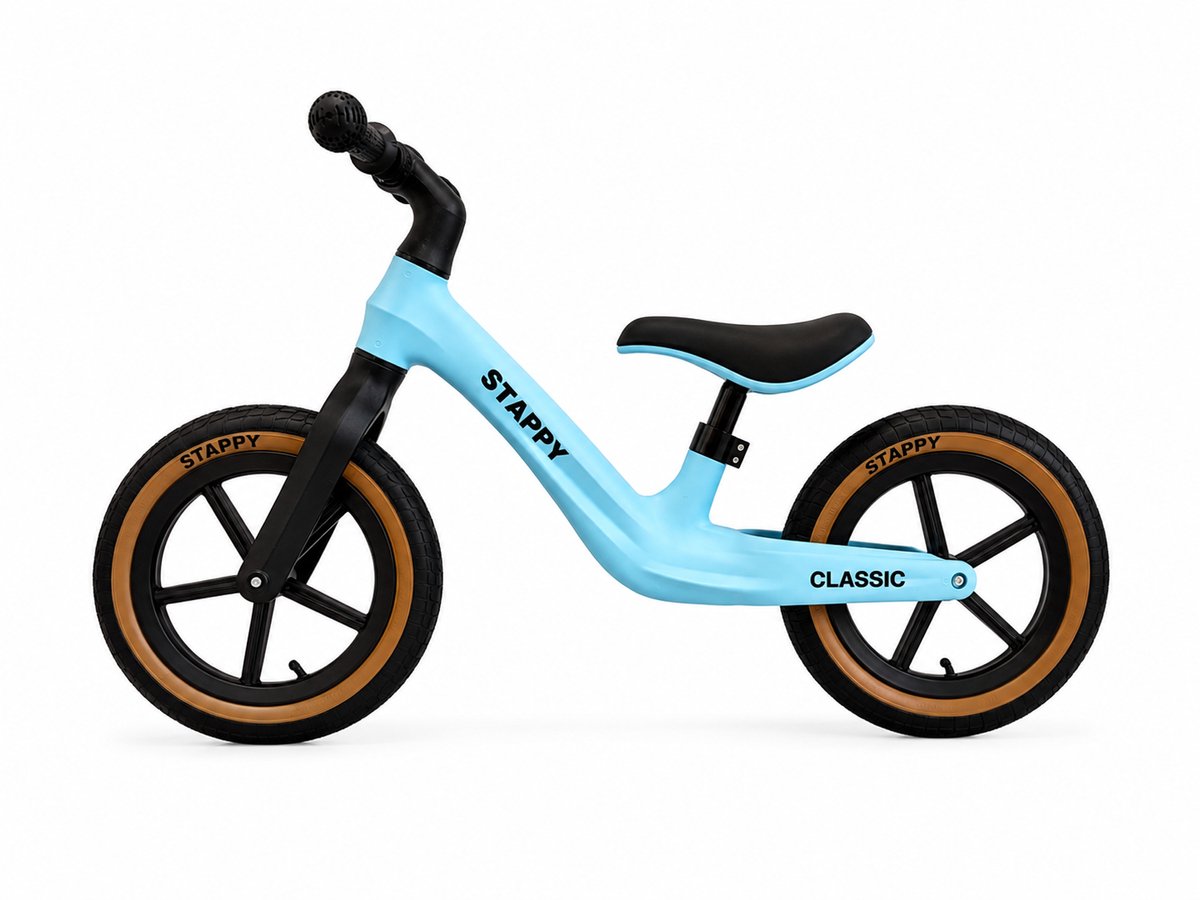 Stappy Classic loopfiets Blauw - 12 inch luchtbanden - vanaf 2 jaar - lichtgewicht 3kg - verstelbaar zadel Loopfiets kopen online