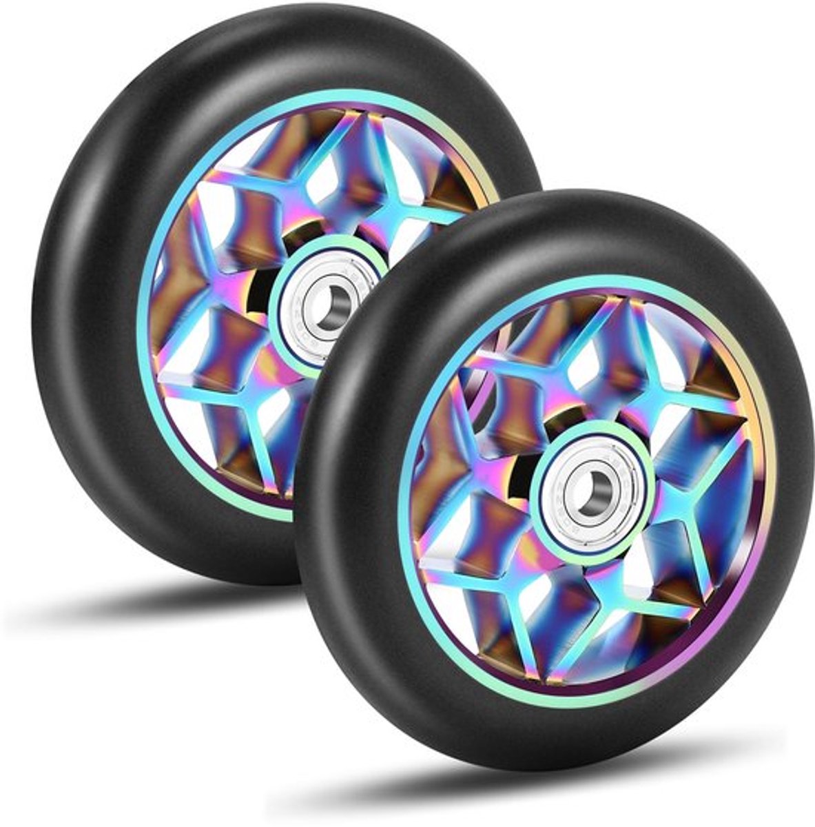 stuntscooter wielen 110mm reservewielen roller accessoires pu dikke stuntwielen aluminium 2 stuks met lagere scooterwielen