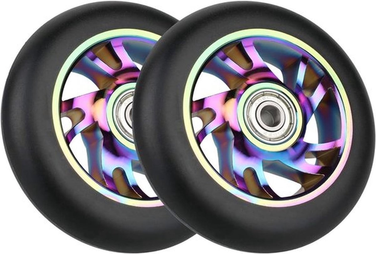 Stuntstepwielen 100mm - Reservewielen - ABEC-9 lagers - Duurzaam pvc - Set van 2 - Geschikt voor stuntsteppen - Scooterwielen Skateonderdeel kopen online