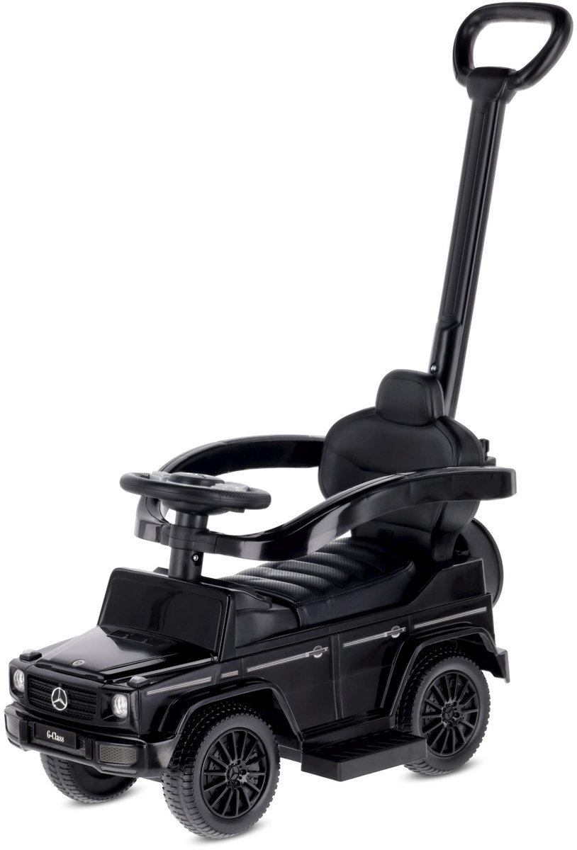 SUN BABY Mercedes-Benz G Loopauto 3-in-1 met Duwstang - Rubberen Wielen - Vanaf 12 Maanden - rubberen wielen, voetsteunen, geluiden, opbergvak - Zwart Loopauto kopen online