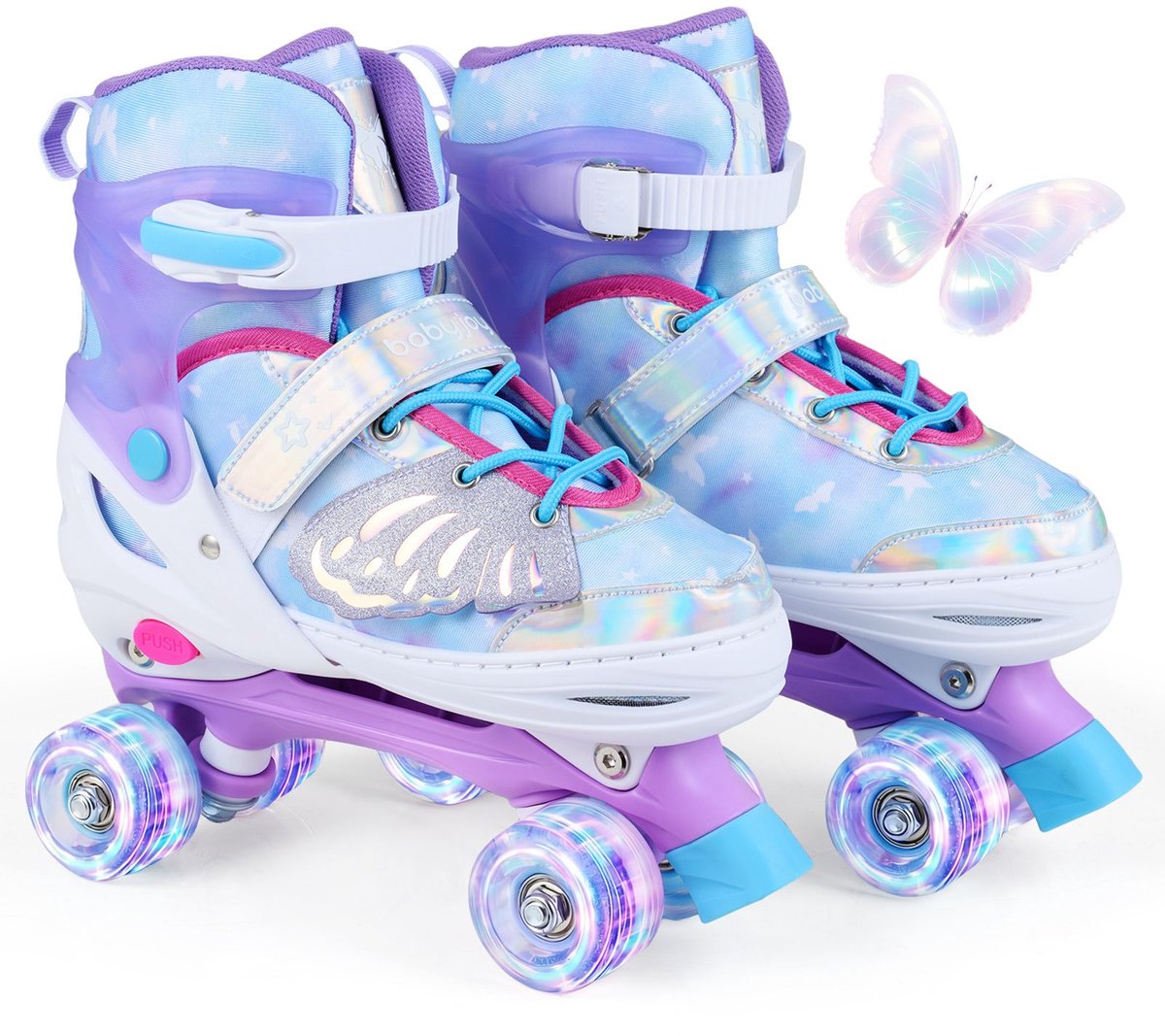 suredeal sportspeelgoed verstelbare rolschaatsen verlichte wielen kinderrolschaatsen 35x11x28 cm blauw