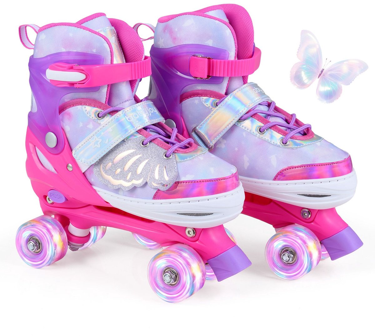 SureDeal® - Sportspeelgoed - Verstelbare Rolschaatsen - Verlichte Wielen Kinderrolschaatsen - 35x11x28 cm - Roze Rolschaatsen kopen online