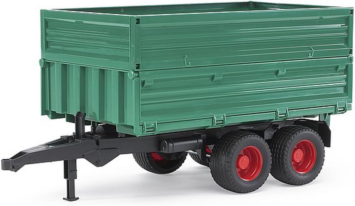 tandemas aanhangwagen kieper trailer speelgoed transport openklapbare laadklep schaal 1 16 groen