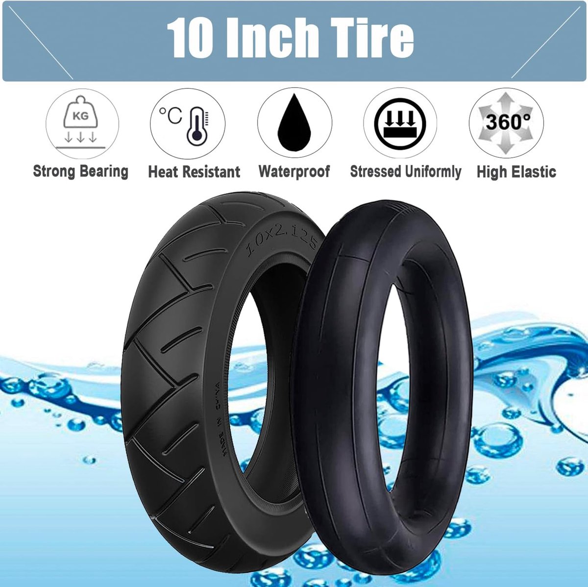 thijox 10 inch band voor elektrische scooter met binnenband 10x2 125 antislip rubberband hoge temperatuur eenvoudig te monteren geschikt voor el