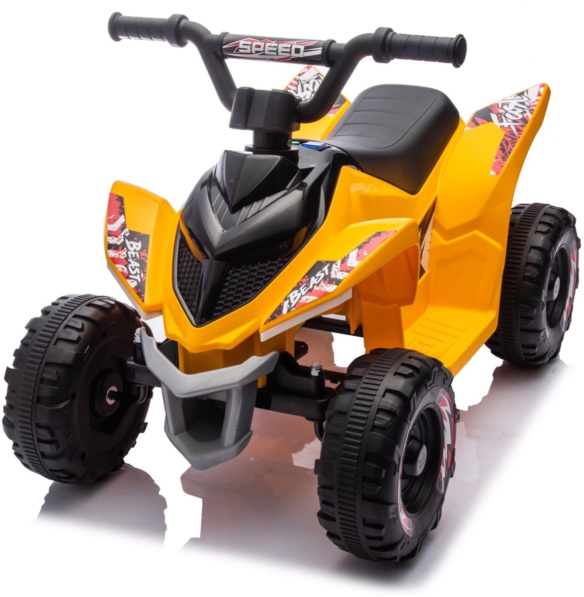 thunder elektrische kinder quad 6v geel