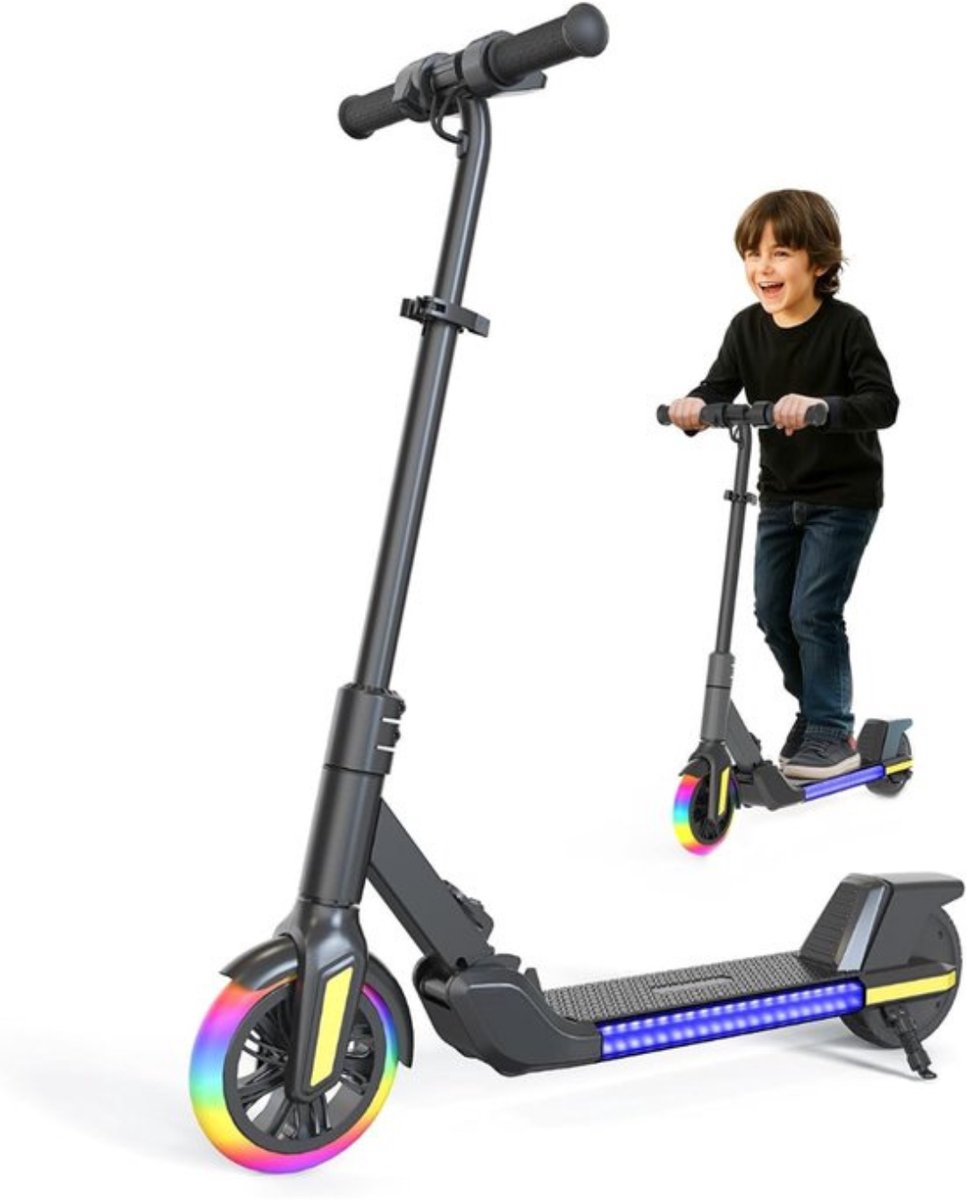 Thuys - Elektrische Kinderstep Opvouwbaar Zwart - Zelfverlichtend Voorwiel - 8 km Actieradius -Voor Kinderen 6-14 Jaar Step kopen online
