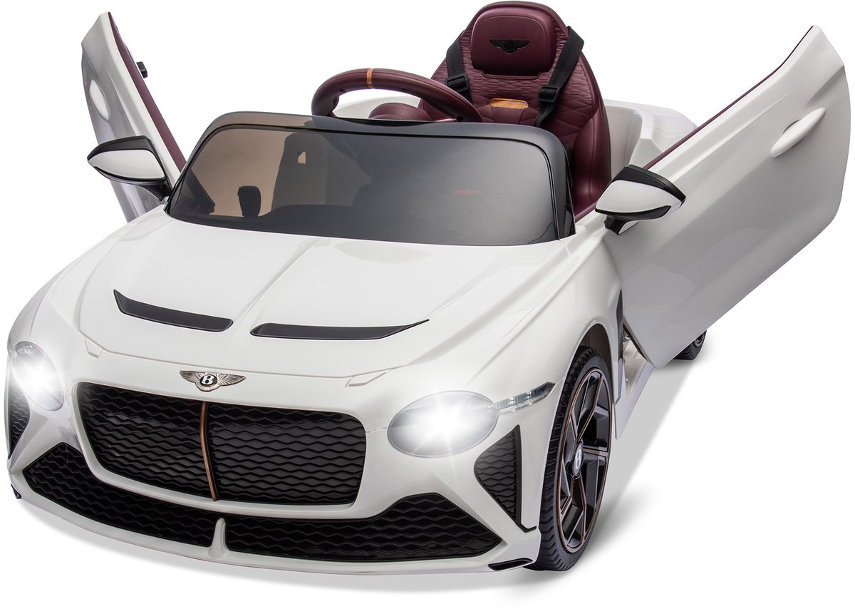Triumpunpre - Bentley Officiële Licentie - Elektrische Kinderauto 12V - Afstandsbediening (Wit, 3-8j) Speelgoedaccuvoertuig kopen online