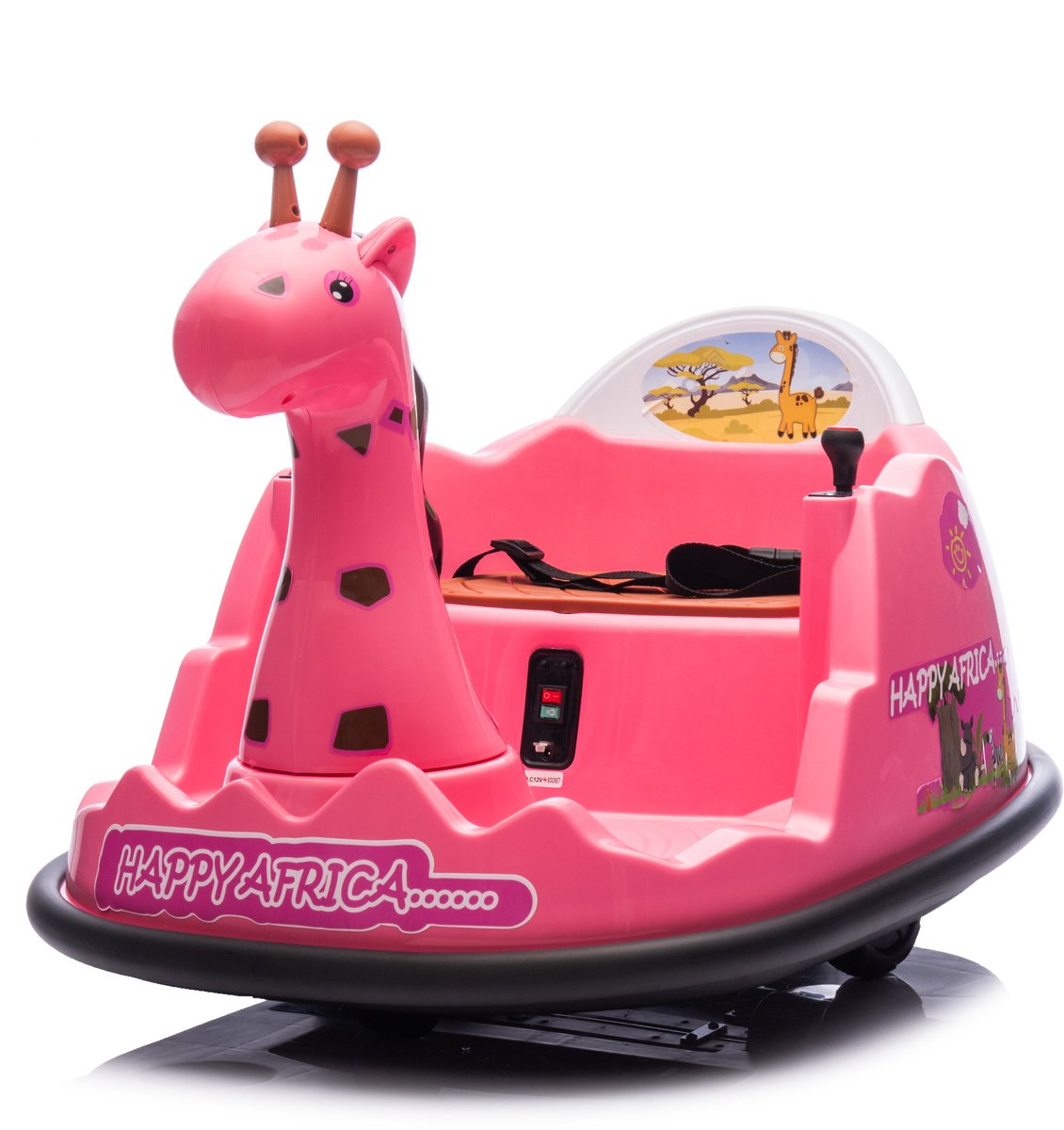 Triumpunpre - Elektrische Kinder Botsauto 6V - Giraffe Design - 360 Rotatie - Bluetooth & LED (Roze, 2-5j, Max 30kg) Speelgoedaccuvoertuig kopen online