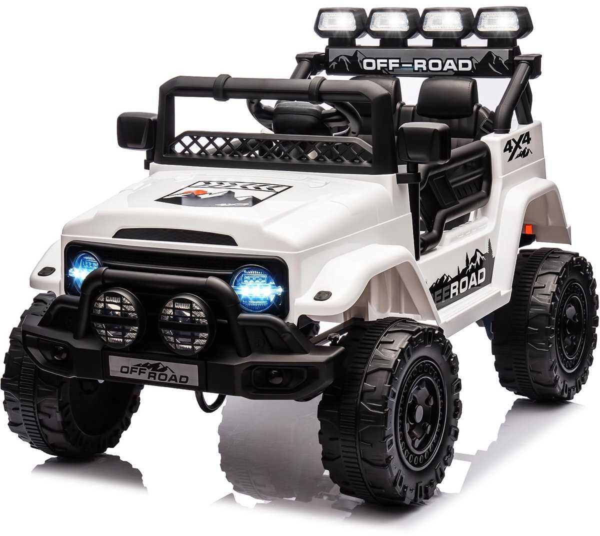 Triumpunpre - Elektrische Kinderauto 12V - 2.4G Afstandsbediening - 3 Snelheden - LED & Muziek (Wit, 3-8j) Speelgoedaccuvoertuig kopen online