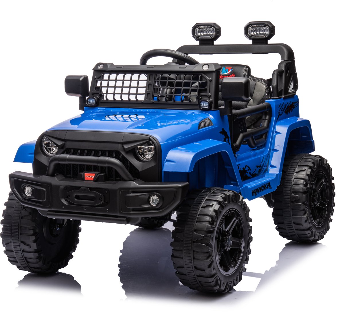 triumpunpre elektrische kinderauto 12v vering led bluetooth 2 snelheden blauw 3 8j