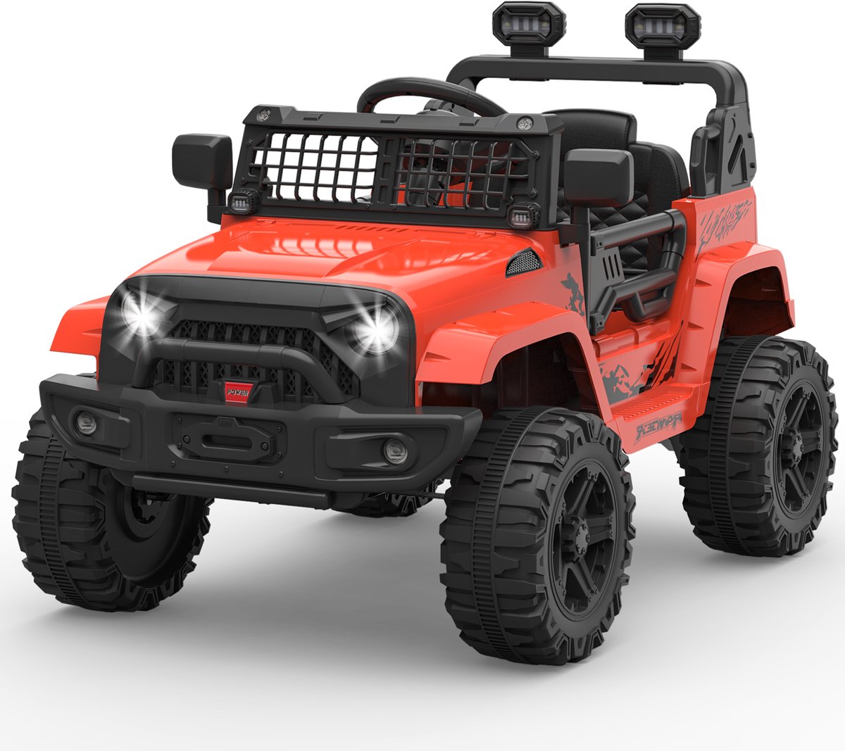 Triumpunpre - Elektrische Kinderauto 12V - Vering & LED - Bluetooth - 2 Snelheden (Rood, 3-8j) Speelgoedaccuvoertuig kopen online