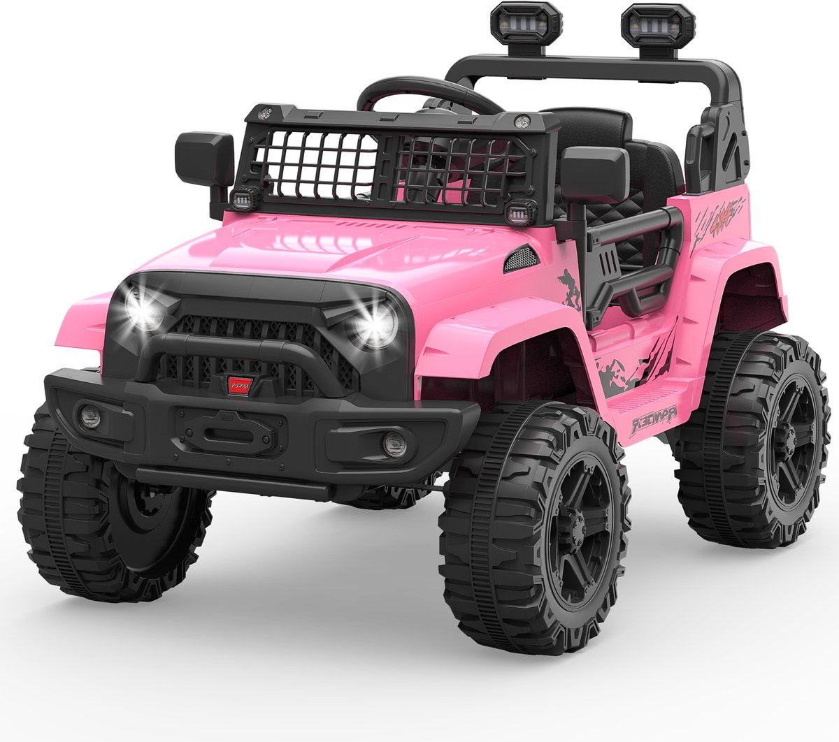 triumpunpre elektrische kinderauto 12v vering led bluetooth 2 snelheden roze 3 8j
