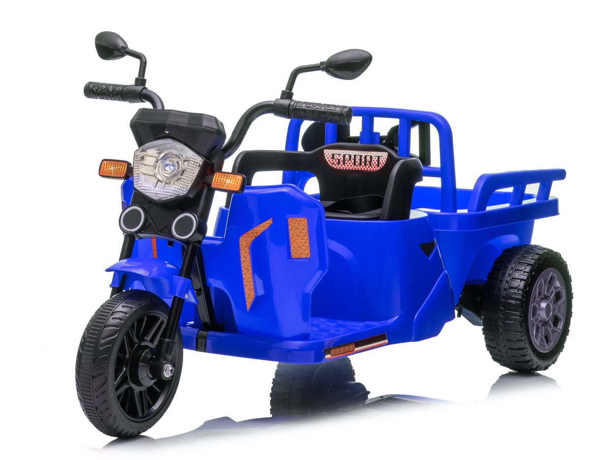 Triumpunpre - Elektrische Kindermotor 12V - Aanhanger & Schep - Afstandsbediening - Bluetooth & LED (Donkerblauw, 3-6j) Speelgoedaccuvoertuig kopen online