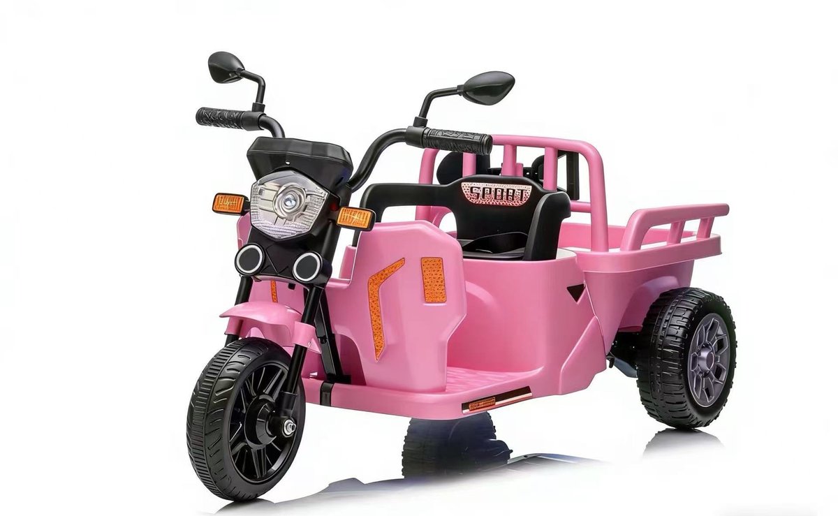 Triumpunpre - Elektrische Kindermotor 12V - Aanhanger & Schep - Afstandsbediening - Bluetooth & LED (Roze, 3-6j) Speelgoedaccuvoertuig kopen online