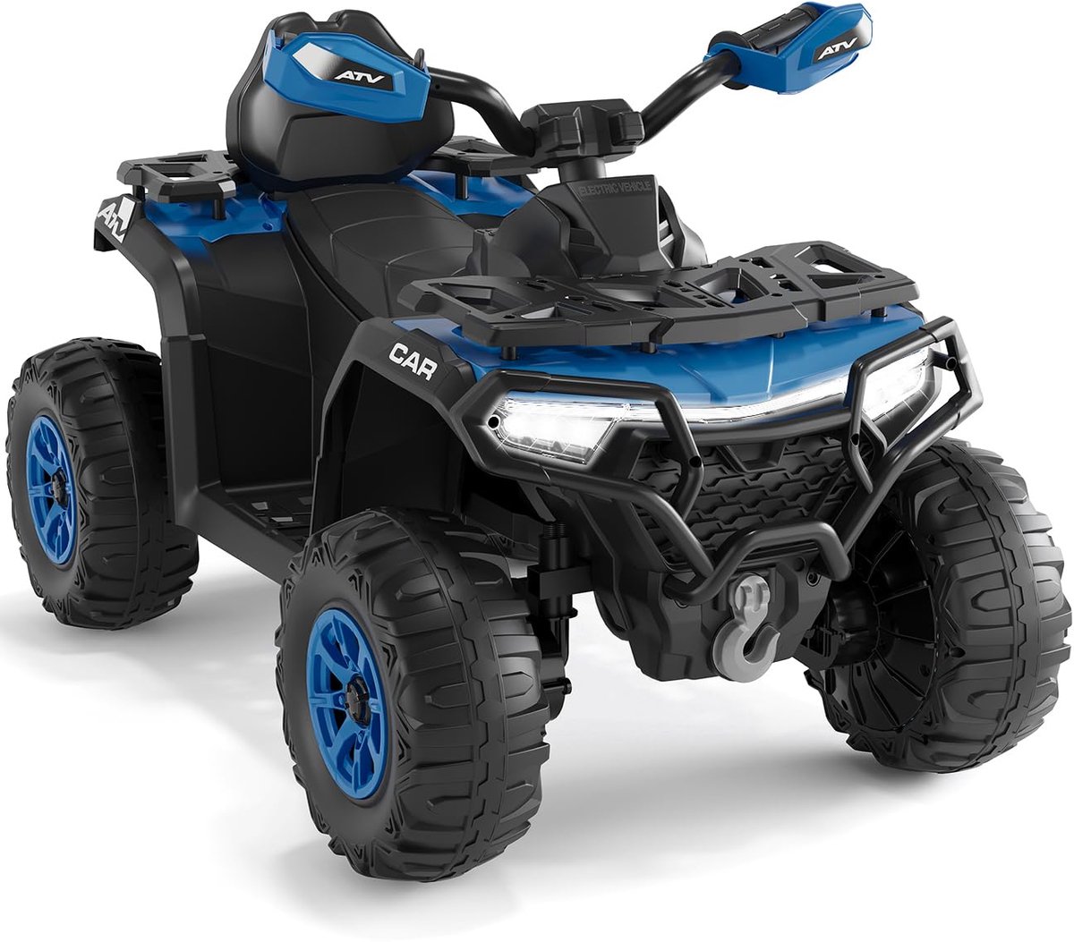 Triumpunpre - Elektrische Kinderquad 12V - Afstandsbediening - 2 Motoren & Vering - LED & Bluetooth (95x56x55 cm) Donkerblauw Speelgoedaccuvoertuig kopen online