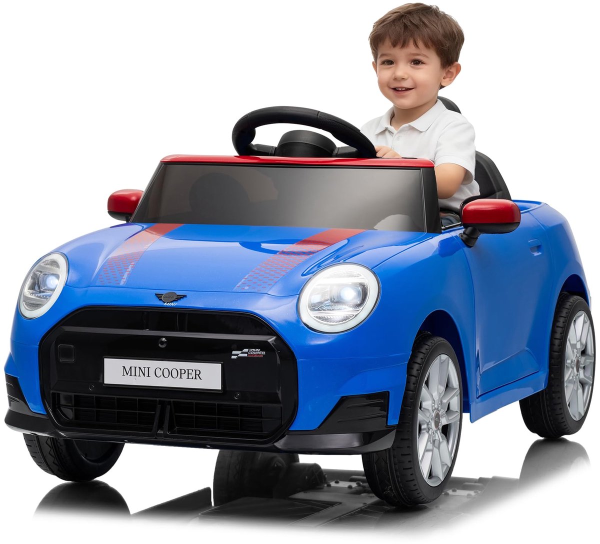 Triumpunpre - Kinder Elektrische Auto 12V - Afstandsbediening - LED & Muziek - Claxon (Blauw, Vanaf 3j) Speelgoedaccuvoertuig kopen online