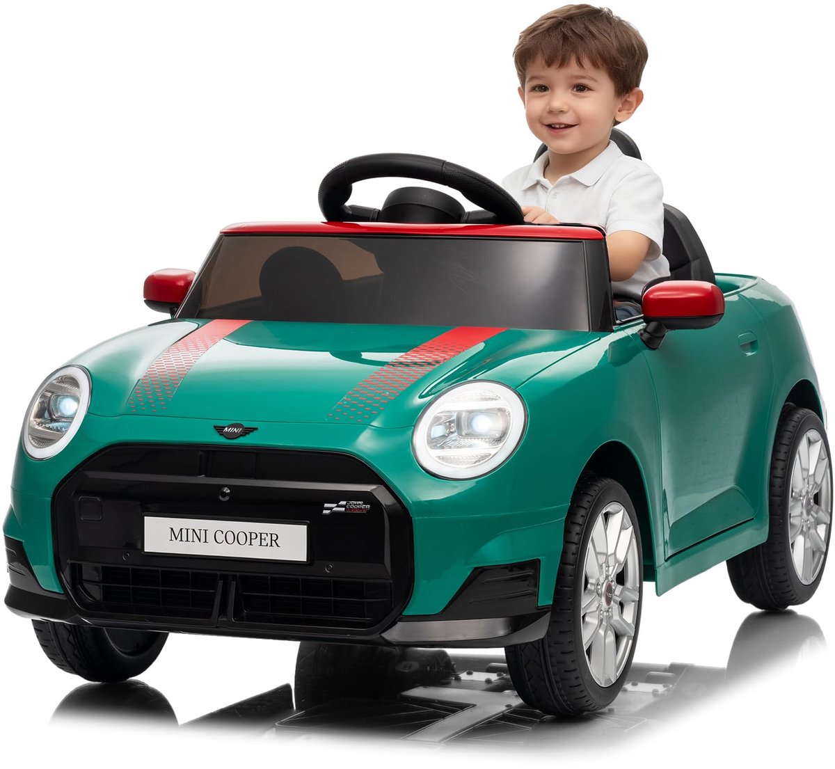 Triumpunpre - Kinder Elektrische Auto 12V - Afstandsbediening - LED & Muziek - Claxon (Groen, Vanaf 3j) Speelgoedaccuvoertuig kopen online