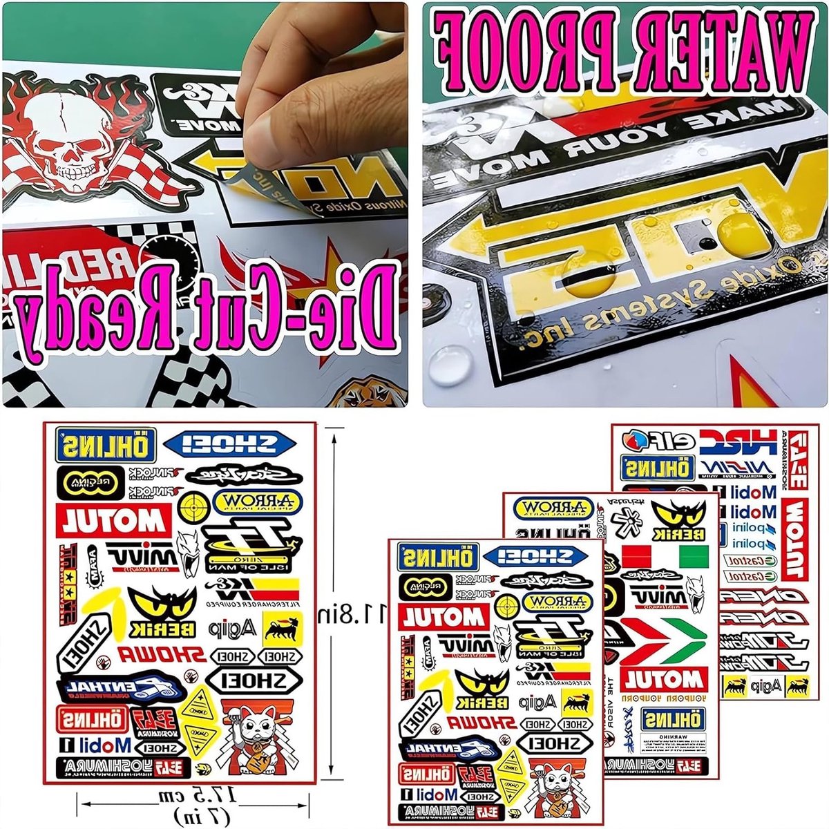 Tuning Stickers voor Motorfietsen, Racing Stickers voor Helmen en Motorsport Decoratie Buitenspeelvoertuigaccessoire kopen online