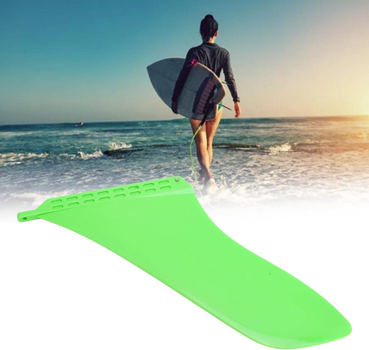 vervangende surfboard fin van 30 cm enkele center fin voor longboard paddleboard en soft top surfboard in groen
